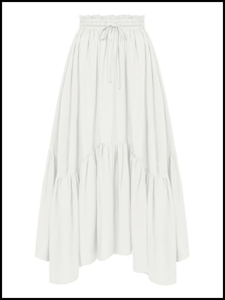 High Waist Maxi Skirt With Pockets Renaissance Costume Skirt